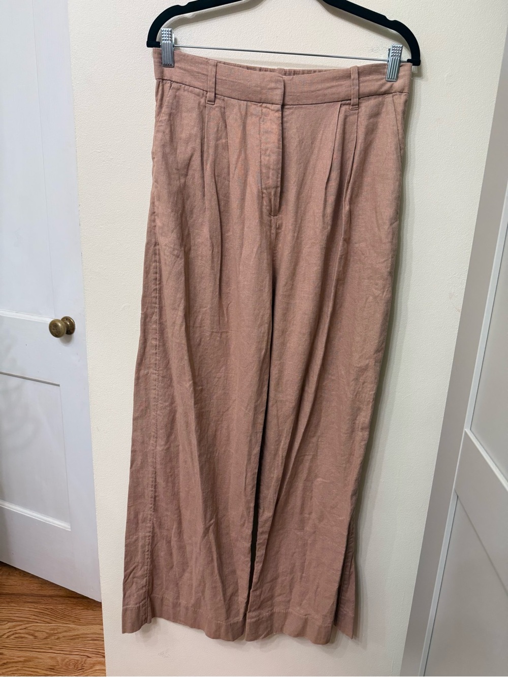 Abercrombie & Fitch Medium Wide Leg Sloane Pants Pleated Linen Blend Office Fall